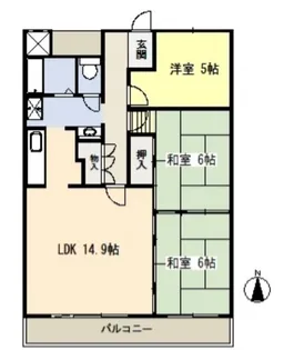 フェアリッチフィールドA棟【2階】の間取り