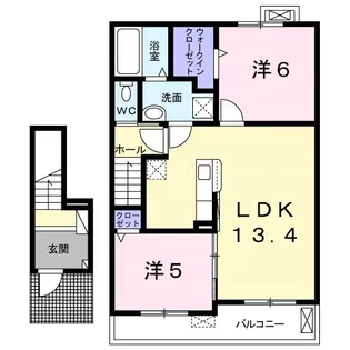 ペルル東浜II【2階】の間取り