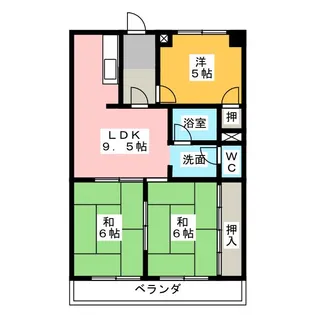 第2グランドハイツ服部【3階】の間取り