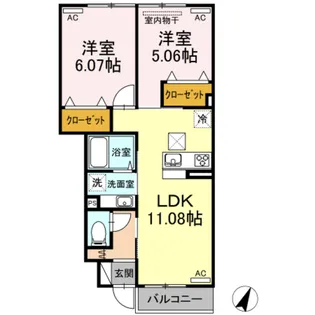 ラ・ヴェール石神井公園 B棟【1階】の間取り
