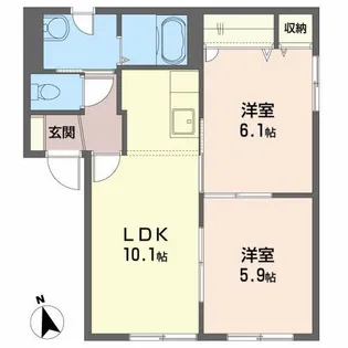 シャルム若菜7【1階】の間取り