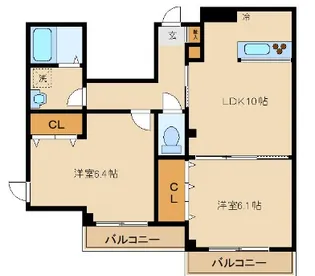 第66シンエイビル【3階】の間取り
