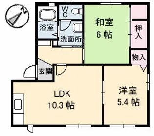 スターガーデン長府 ステラ【1階】の間取り