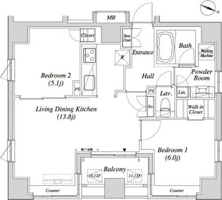カーサスプレンディッド一番町【12階】の間取り