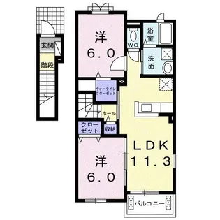 ノースブライト【2階】の間取り