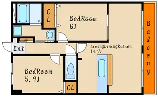 ウィズマークス【3階】の間取り