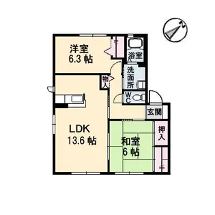 カミーリア B棟【1階】の間取り