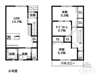 メゾンクレスト大門の間取り