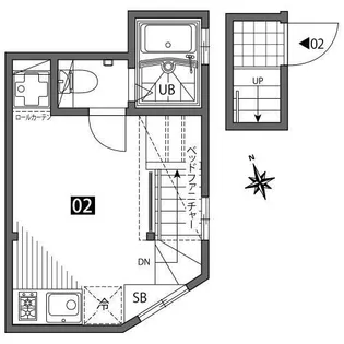 方南町テラスハウスE【2階】の間取り