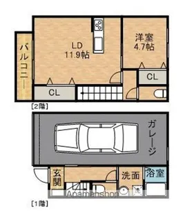 La vie Garege舞阪【1階】の間取り