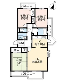 URすずかけ台ハイツ第2【5階】の間取り