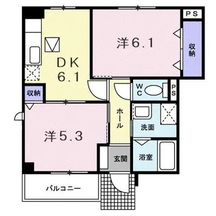 エスポワールII【1階】の間取り