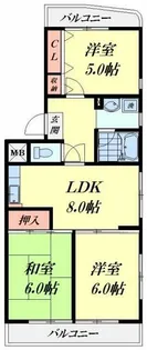 新美レジデンスII【3階】の間取り