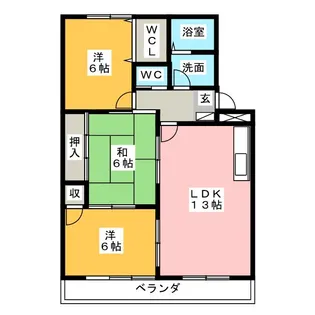 サニーコート若宮【3階】の間取り