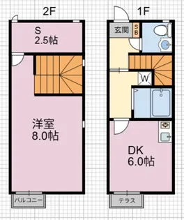 キューブ南方【1階】の間取り