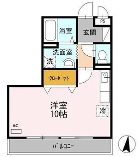 ベイサージュ富の原 B棟【2階】の間取り