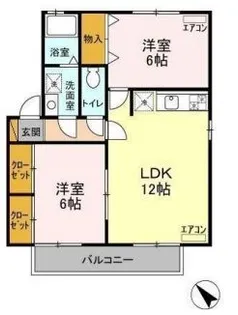 K’Sパビリオン A【2階】の間取り