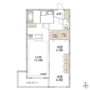 クレ ド ボヌール【3階】の間取り
