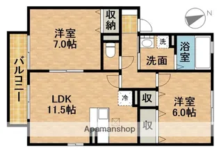 Villa・RyutakuA【1階】の間取り