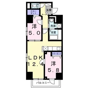 日暮里クリスタルガーデン【5階】の間取り