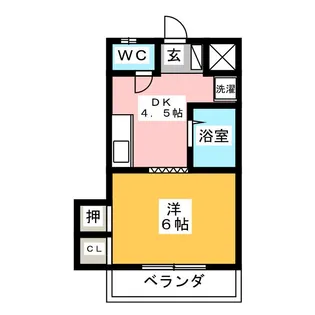 上松ハイツ一ノ瀬【2階】の間取り
