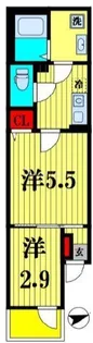 ウィングシード新松戸【1階】の間取り