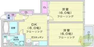 グランデパインヒルズB【1階】の間取り