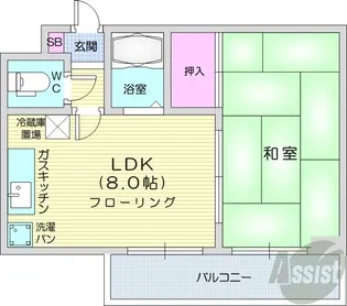 石橋ハイツ1【3階】の間取り