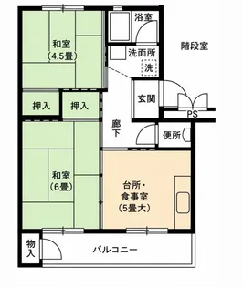 下川原団地9号棟【3階】の間取り