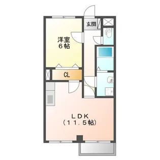 ライフイン・プラム【1階】の間取り