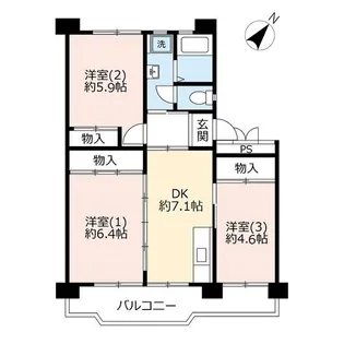 UR所沢パークタウン駅前通り【10階】の間取り