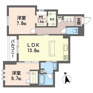 ShaMaison神通町【2階】の間取り