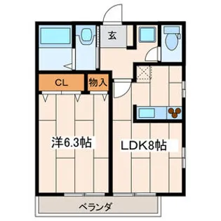 ビラ堀ノ内【2階】の間取り