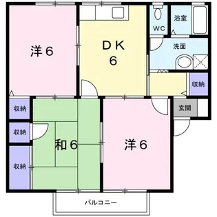 リバティ・風の音A棟【2階】の間取り