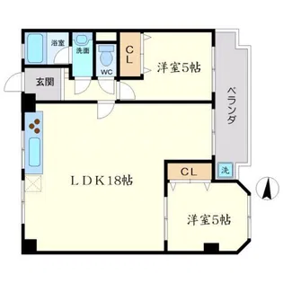 秀和ハイツA棟【2階】の間取り