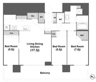 THE幕張BAYFRONT TOWER&RESIDENCE【25階】の間取り