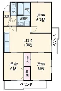 池洞マンション北棟【1階】の間取り