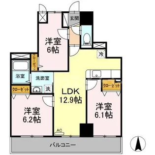 クレ・エスポワール【8階】の間取り