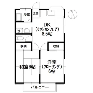 清則ハイツ1号棟【2階】の間取り