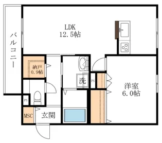 フローリア【3階】の間取り