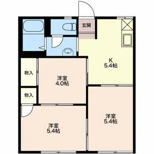 タウニィアサヒA【1階】の間取り