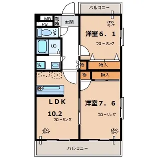 マ・メゾン若草【2階】の間取り