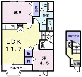 埼玉県川越市小仙波町3【アパート】の間取り
