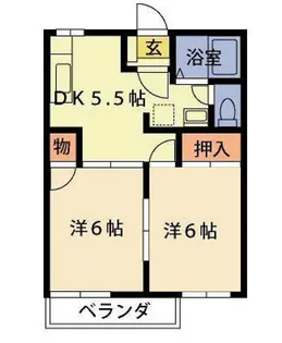 ベルディフライトB【2階】の間取り