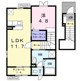 ニューシティ下堀I【2階】の間取り