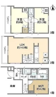 神奈川県川崎市中原区井田1【一戸建】の間取り