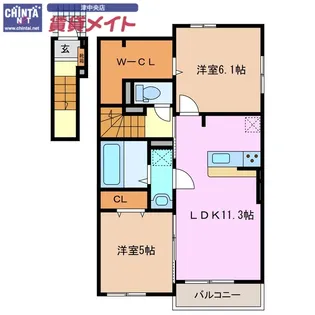 HALO A棟【2階】の間取り