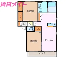 Hills庄野 A【1階】の間取り