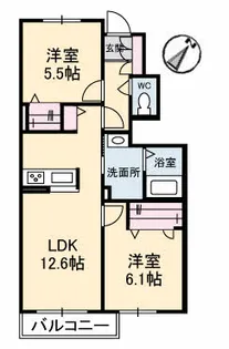 プロヌーブ平井 A棟【1階】の間取り