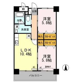 サンフォーレ・1989【9階】の間取り